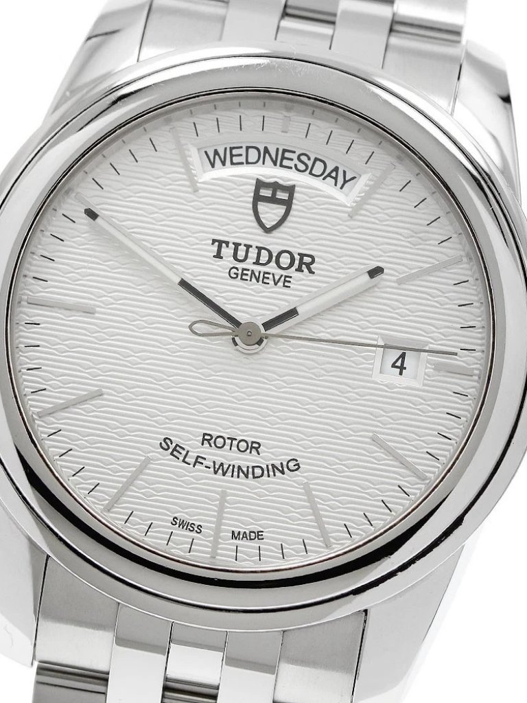 Tudor Glamor Date Day 56000 Silver Dial Automatic Mens Watch948072